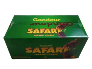 Gandour Safari Chocolate Bar Wafer Caramel & Rice Cereal Covered With Milk Chocolate Utterly Delicious 30X 10g Box