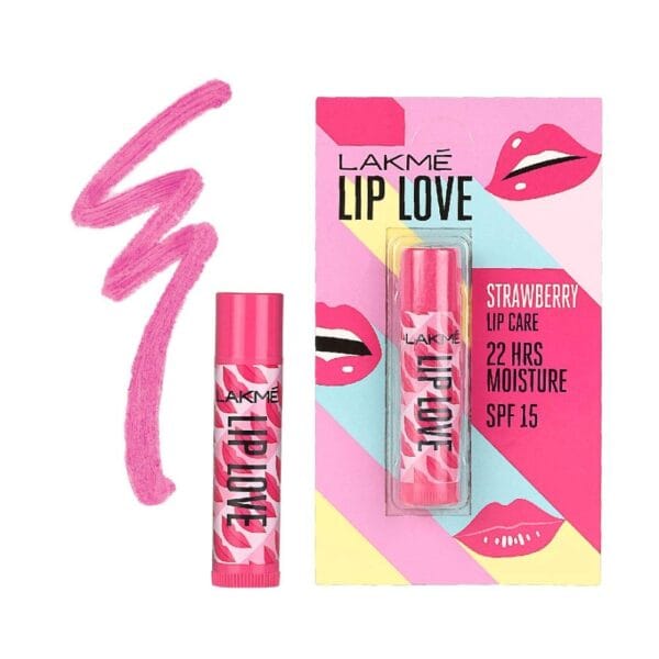 Lakme Lip Love Chapstick Strawberry SPF 15 (4.5gm)