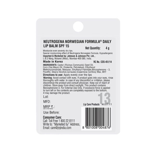 Neutrogena Norwegian Formula Lip Moisturizer SPF 15 4gm