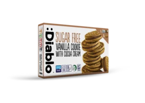 Sandwich Vanilla Cookies with Cocoa Cream sugars-free (4x44g) 176g Diablo