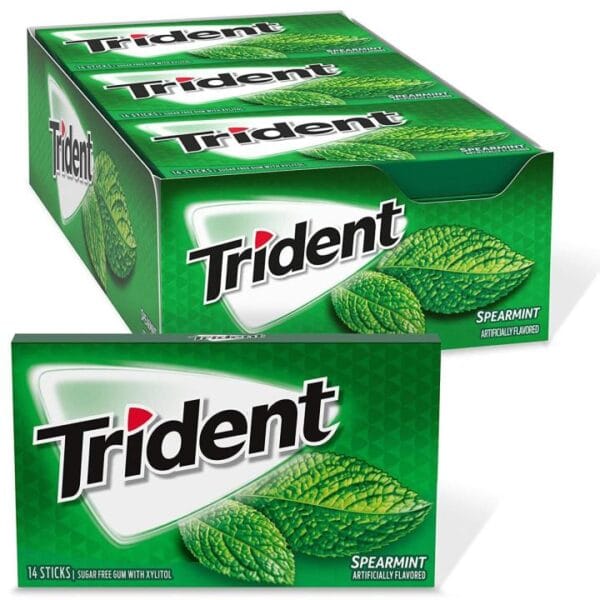 Trident Spare Mint Flavor Chewing Gum Full Box 12 Pack - 168 gm(14 stick)