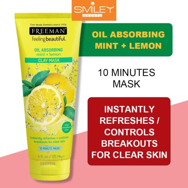 Freeman Oil Absorbing Mint And Lemon Clay Mask 175 ml