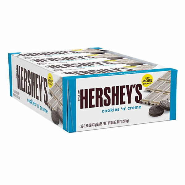 HERSHEY'S Cookies 'n' Creme Candy Bars, I Box 40 gm ar 24 pcs