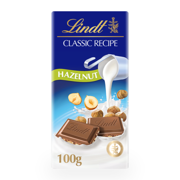 Lindt Hazelnut Noisette Milk Chocolate, 100 g