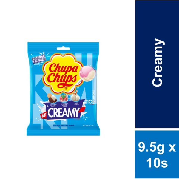 Chupa Chups Lollipops Bag Creamy Assorted Flavours 10 Pieces x 11g