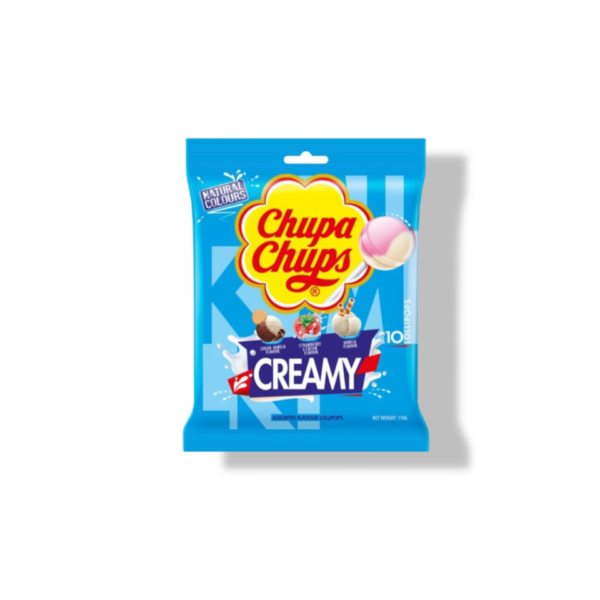 Chupa Chups Lollipops Bag Creamy Assorted Flavours 10 Pieces x 11g