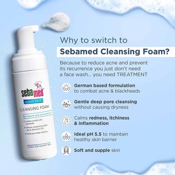 SebaMed Clear Face Cleansing Foam, For blackheads, pimples 150ml