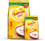 Saffola Oats Rolled Oats Delicious Creamy Oats 100% Natural High Protein & Fibre Healthy Cereal for weight loss 1Kg+300gm