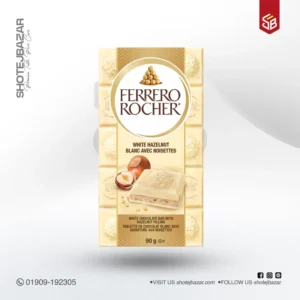FERRERO ROCHER® Premium Chocolate Bar, White Hazelnut Bar, 90g