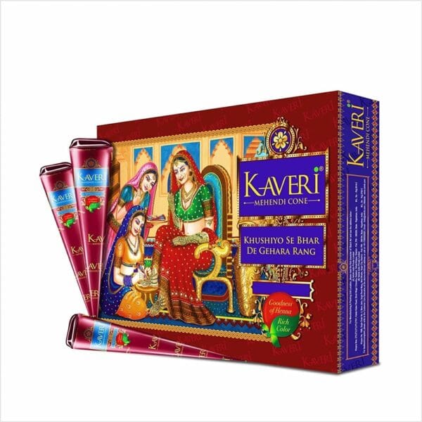 Kaveri Mehendi Cone Natural Mehendi Pack of 12