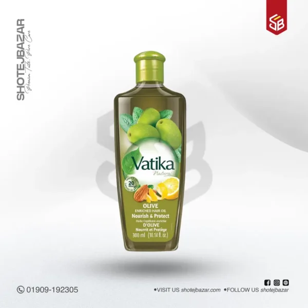 Dabur Vatika Naturals Olive Enriched Hair Oil Nourish and Protect 300ml - Image 1
