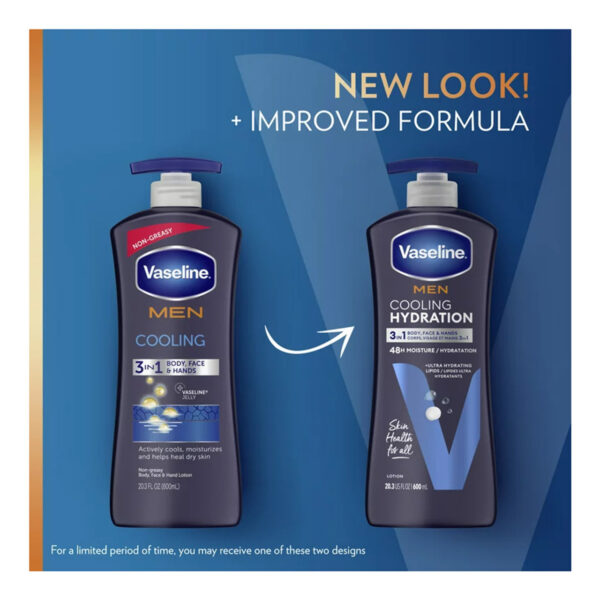 Vaseline Men Cooling Hydration 3-in-1  Lotion (600 Ml) - Image 3