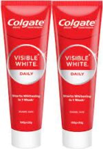 Colgate Visible White toothpaste a teeth whitening product comes with multiple benefits helping fight cavities and plaque build-up. Our Colgate toothpaste has a refreshing minty flavor that gives you fresher breath as well.RECOMMENDED ORAL CARE ROUTINE: Brush your teeth twice daily for 2 minutes with Colgate toothpaste, rinse with mouthwash for 30 seconds, & replace your toothbrush every 3 months to keep teeth & gums healthy, preventing tooth decay, gum disease & bad breath. CERTIFIED BY THE INDIAN DENTAL ASSOCIATION: