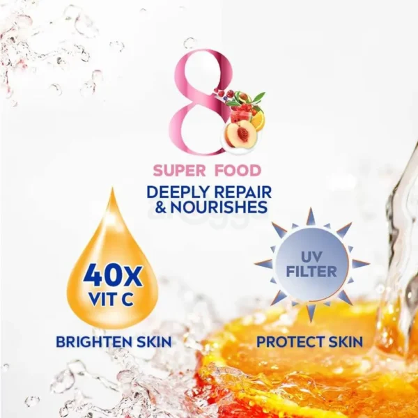 Nivea Extra Bright Radiant & Smooth Super Food Body Lotion (550) ml - Image 2