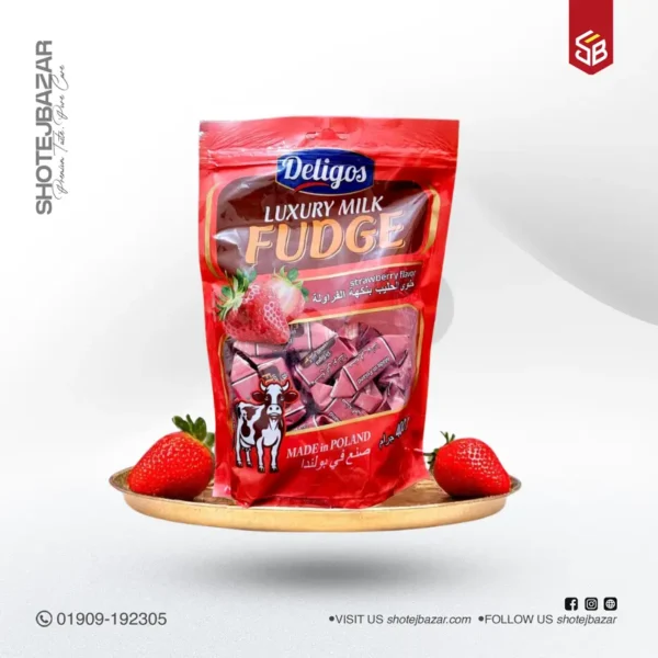 Deligos Fudge Luxury Milk With Strawberry 400gm (Poland) - Image 1