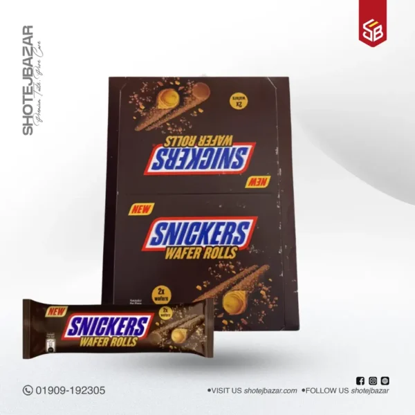 Snickers Wafer Rolls 1 Box 24gm 12pcs (Netherland) - Image 1