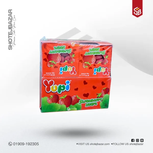 Yupi Strawberry Heart 14gm 24 pcs (Thailand) - Image 1